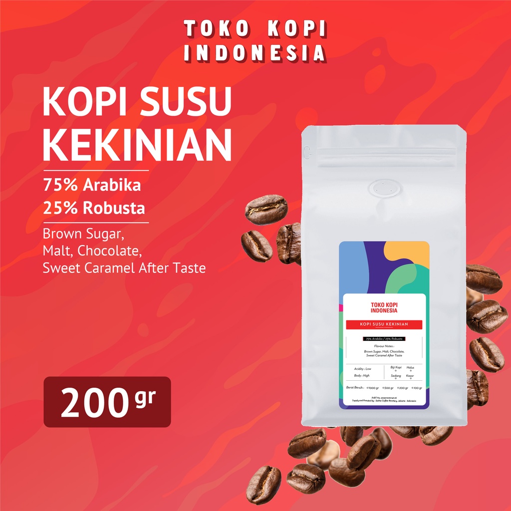

Kopi Susu Espresso Blend Minuman Kekinian Coffee Beans 200gr Biji Bubuk