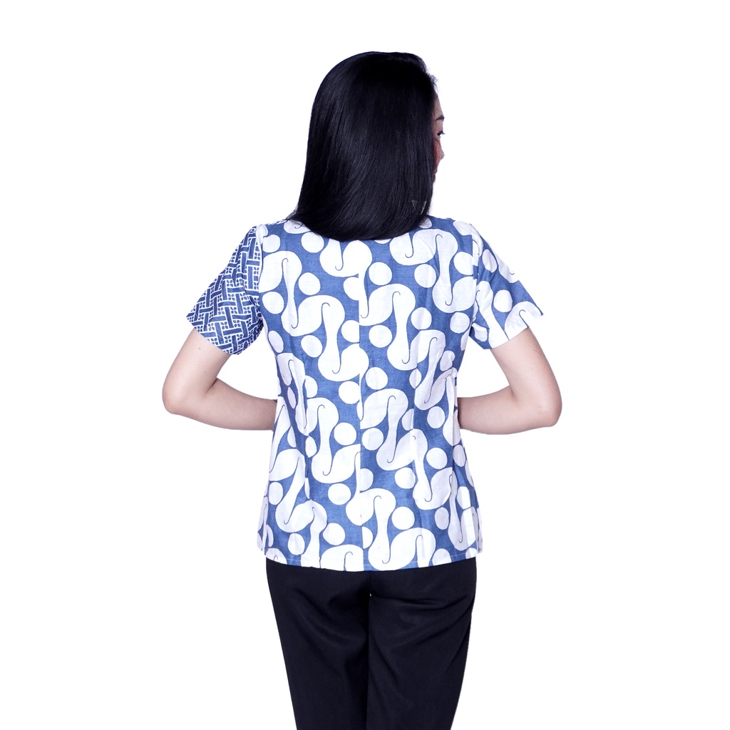 Blouse Batik Wanita Modern - Kerah Shanghai - S-M-L-XL-XXL-3L-4L-5L