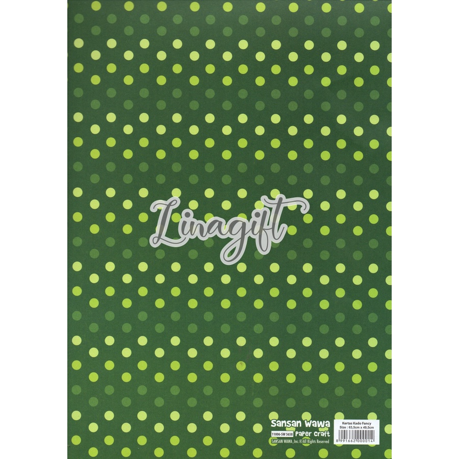 ( 5 Lembar ) GREEN SANWA - KERTAS KADO EDISI HIJAU DAN LEBARAN - GIFT WRAP PAPER GREEN COLOR EDITION POLKADOT STARS STRIPES LEAVES FLOWERS LEBARAN SELAMAT IDUL FITRI HAPPY IDUL ADHA EID MUBARAK