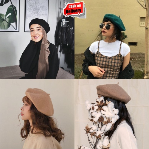 Topi Baret Korea / Baret Cap / Topi Seniman / Topi Pelukis / Topi Kpop Style