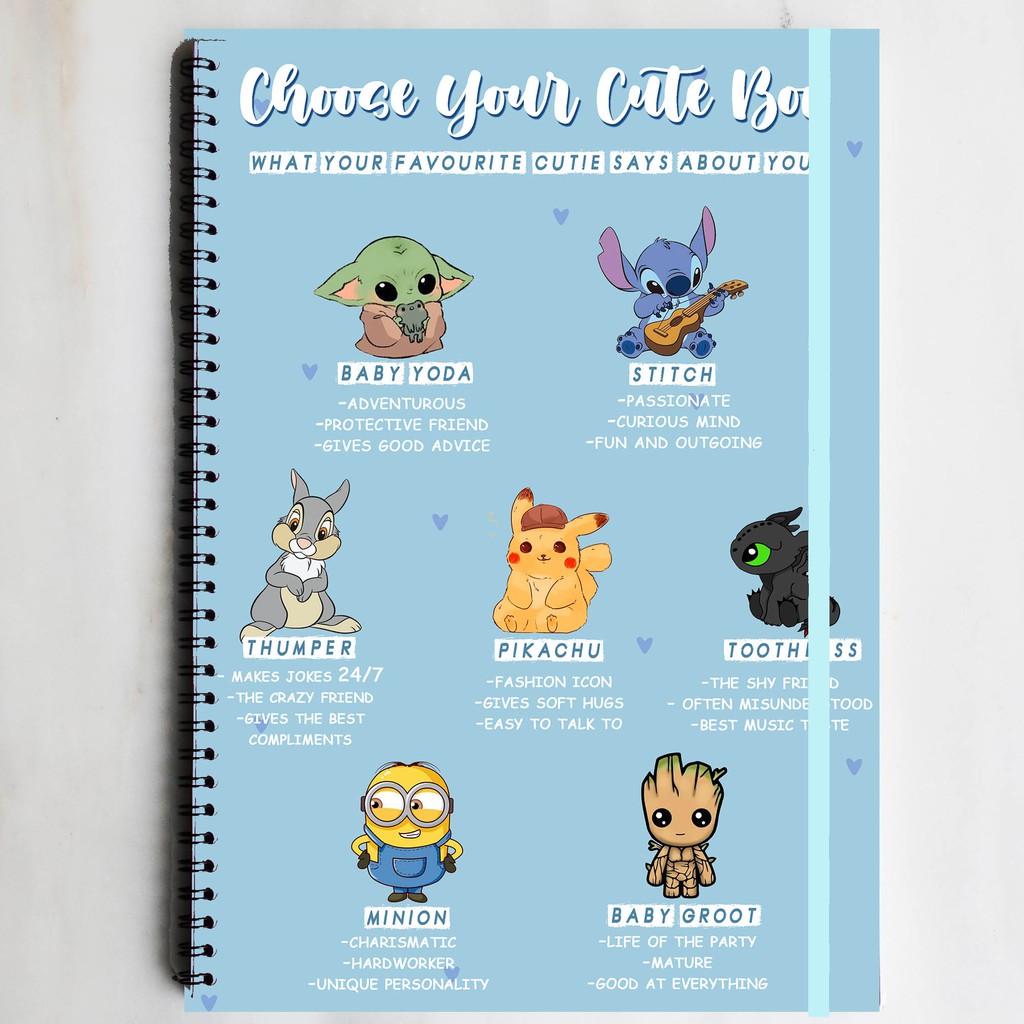 

CUTE BOI Cartoon Characters Spiral Ruled Notebook Diary Journal Buku Tulis Catatan Sekolah Kuliah