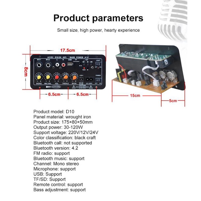 400W Amplifier Board  Modul Subwoofer Mono Amp 120w 220v / 12v / 24v Untuk Speaker Bluetooth