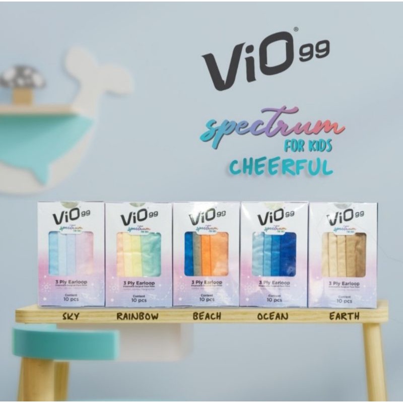 Masker vio99 spectrum masker medis anak 3ply isi 10pcs