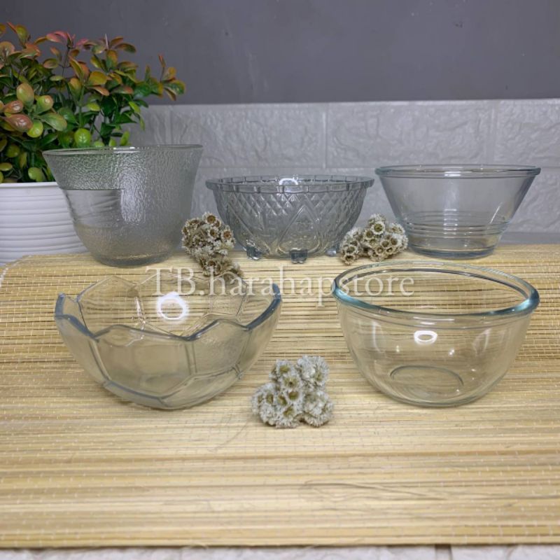 mangkok kaca bening kecil lucu/mangkok sambal/tempat bumbu/mangkok kecil