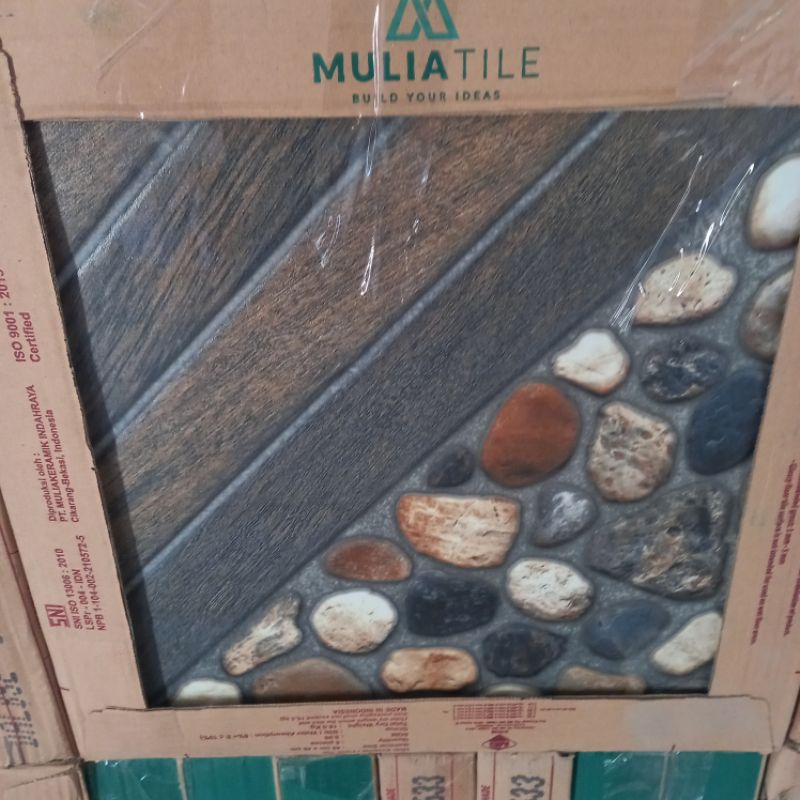 KERAMIK LANTAI 40X40 MATT MOTIF BATIK BATU / KERAMIK 40X40 DECOR/DEKOR - MULIA mul