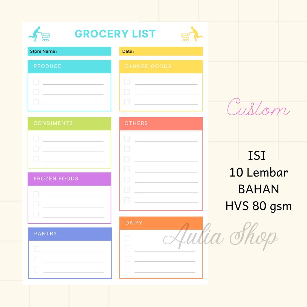 

ISI BINDER (HANYA KERTAS) Grocery Shopping