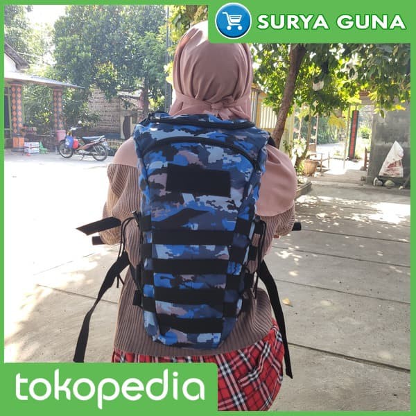 AM jual tas punggung sepeda loreng biru tas punggung buat sepeda