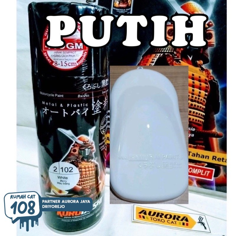 

Rumah Cat - Pilox Samurai White 102 Cat Pilok Putih Mengkilap Tahan Bensin 400ml | Rumah Cat Mobil dan Motol