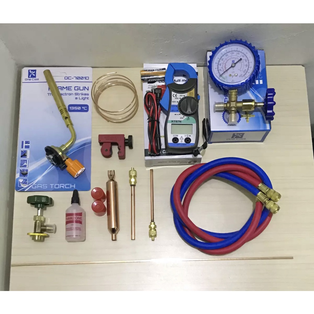 alat untuk servis kulkas komplit / paket isi refrigrant kulkas lengkap tanpa refrigrant kaleng dan g