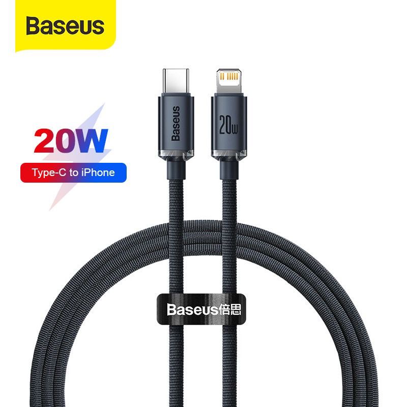 Baseus Kabel Crystal Shine Series Type C to Lightning - Cable Data for Iphone 1.2m / 2M - Garansi Resmi 6 Bulan