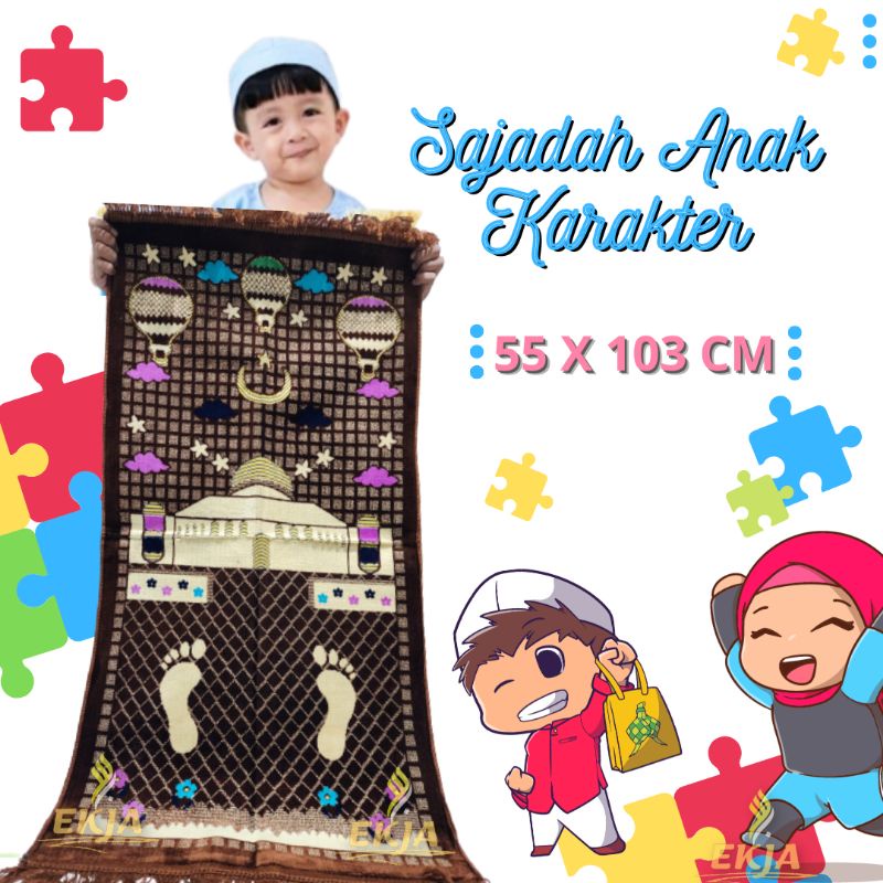 Sajadah Turki Anak Edisi Motif Karakter Remaja SD SMP Bulu Tebal Ukuran Midi / Sedang 55 X 103 Perle
