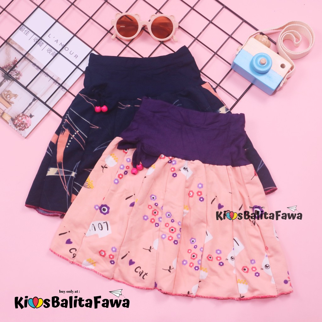 Rok Cassie uk 1-2 Tahun / Rok Anak Perempuan Murah Skirt Pendek Polos Grosir Pakaian Fashion Import