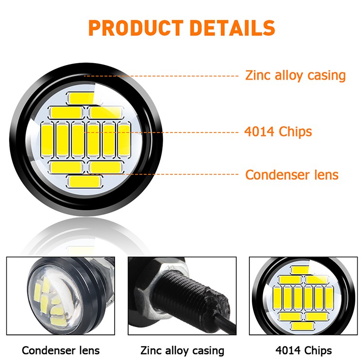 1pcs Lampu Led Eagle Eye 12smd 23mm 12v Untuk Drl / Sein Mobil / Motor