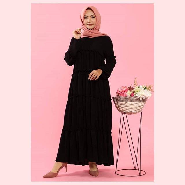 Gamis syar'i // gamis hitam // gamis polos