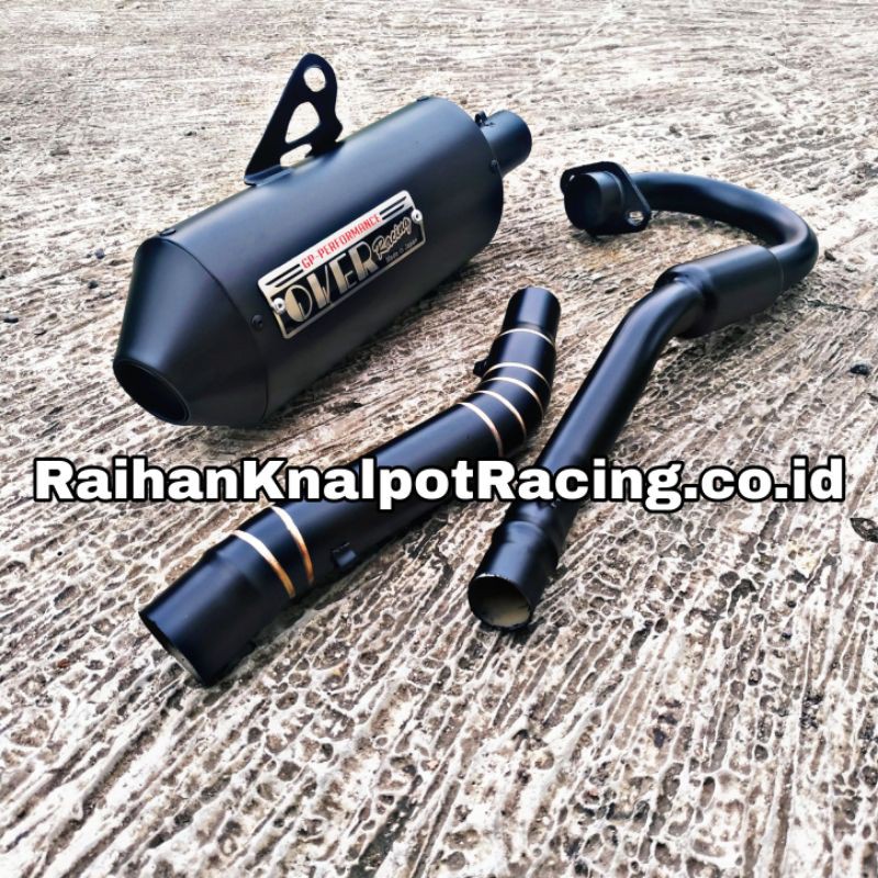 Knalpot Over Japan Black Doff Untuk CRF 150 KLX 150 Wr 155 Suara Bass