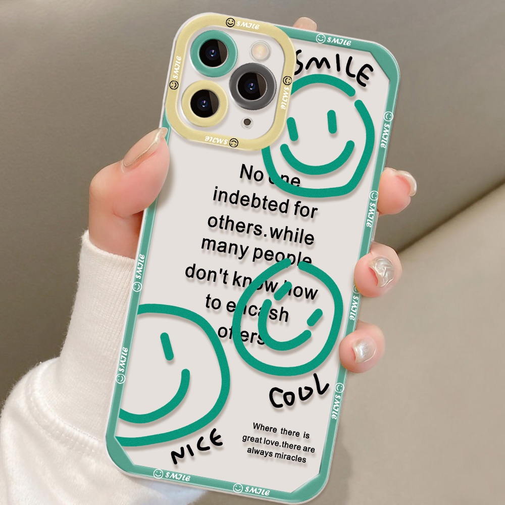 Casing TPU Oppo A9 A5 A15 A16 A74 A3S A12E A95 A55 A74 A5S A16K A76 A96 A36 A31 A52 A72 A92 A1K A33 A32 A11K A5X A19 F11S A5S Motif Smiley