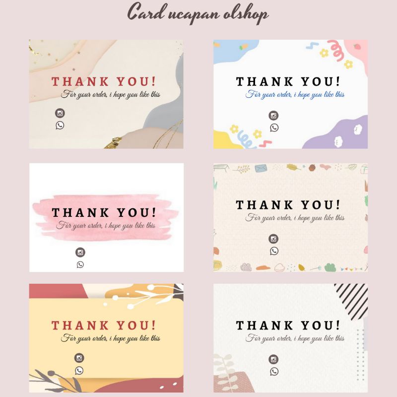 

KARTU OLSHOP / THANK YOU CARD / THANKS CARD / GREETINGS CARD