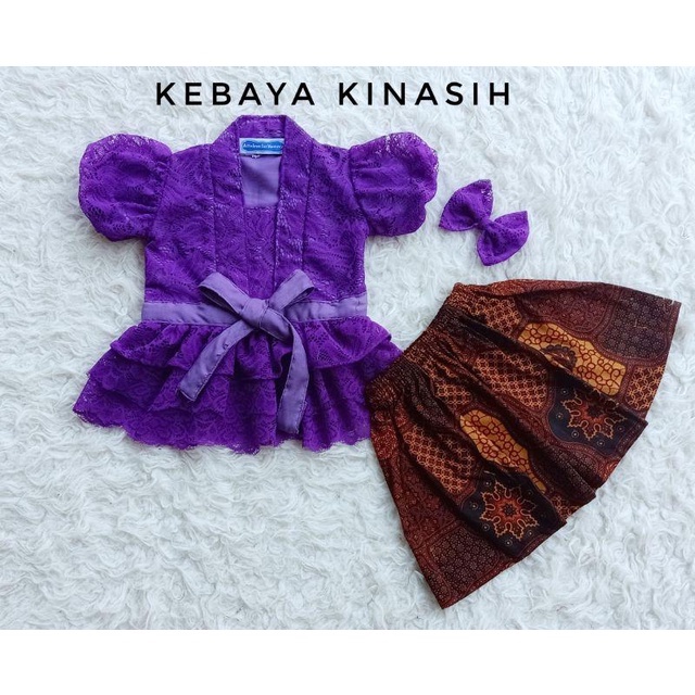 Kebaya Kinasih/Setelan Model Terbaru/Kebaya Wanita Kekinian/Kebaya Warna Ungu Tua