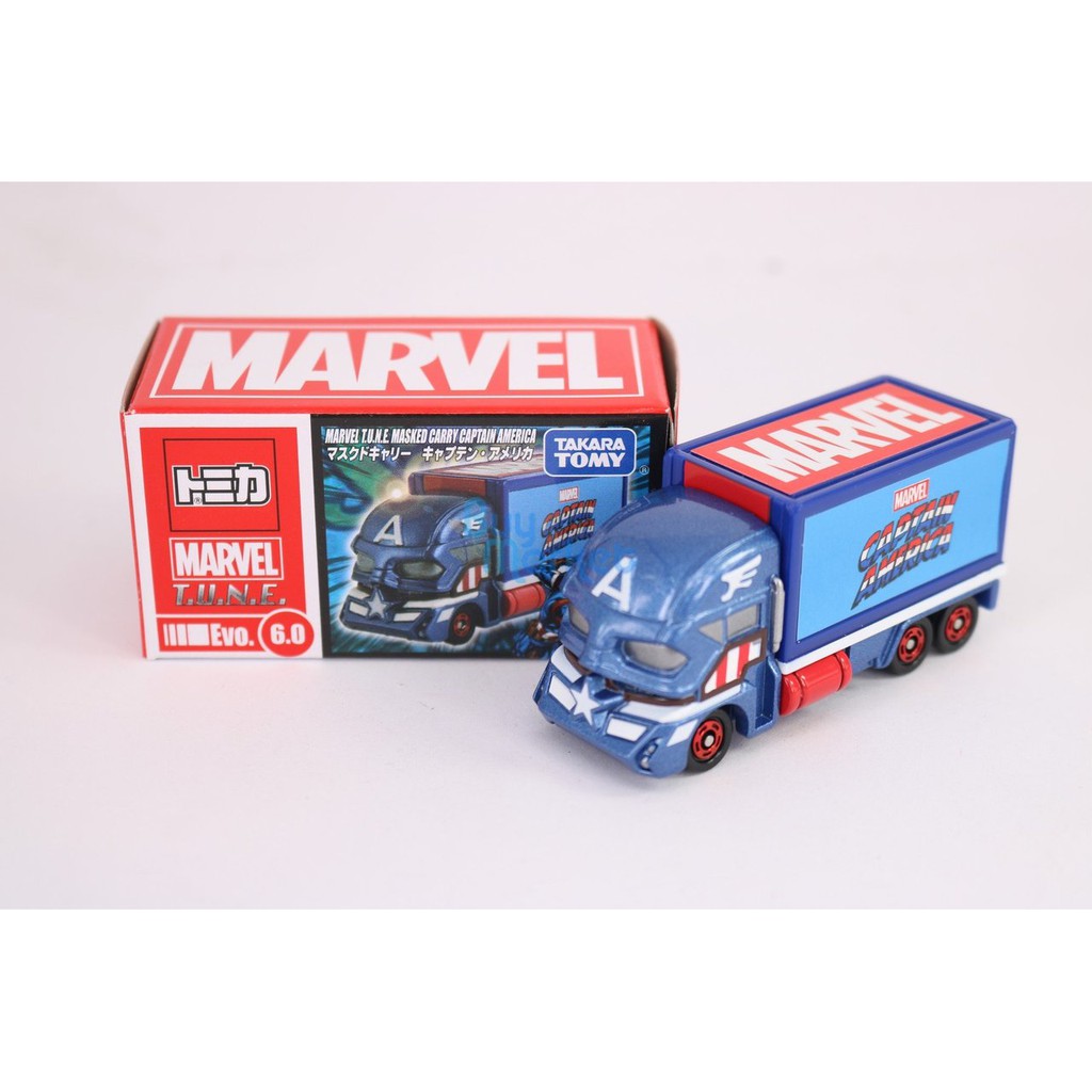TOMICA MARVEL T.U.N.E MASKED CARRY CAPTAIN AMERICA EVO 6.0