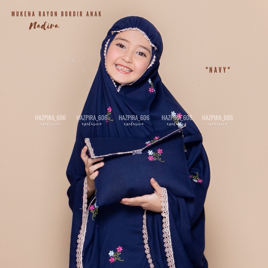 MUKENA ANAK KATUN RAYON BORDIR NADIRA UMUR 5-15 TAHUN