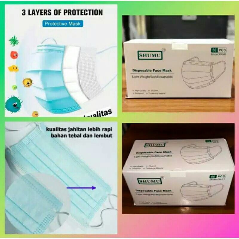 MASKER SHUMU 3 PLY,LAYERS SHUMU