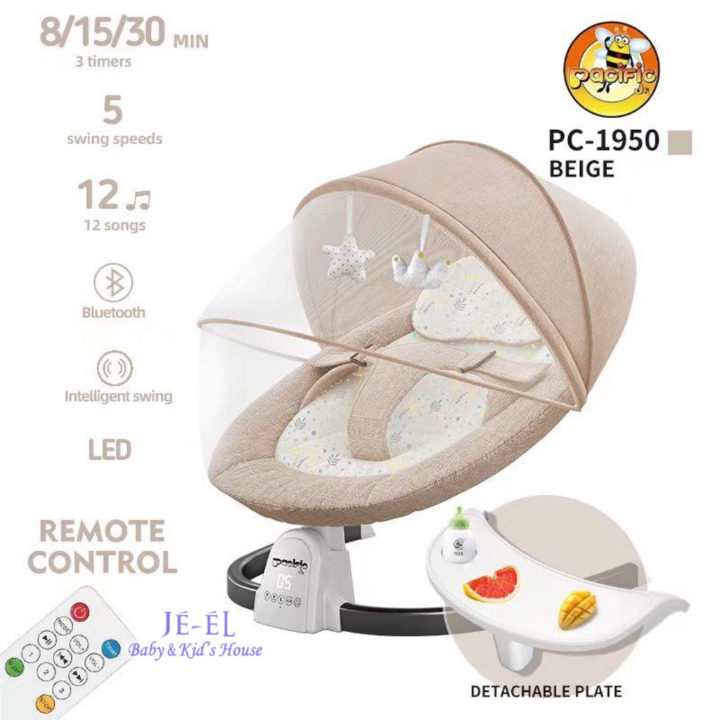 Pacific Deluxe Multifunctional  Swing Chair Baby With Table  PC 1950 / Bouncer Ayunan Otomatis Pacific