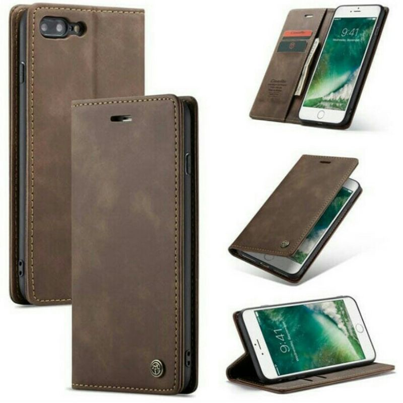 Flip Case iPhone 7 8 Plus Original Caseme Casing Cover Leather Sarung Dompet Wallet Holder Card Slot