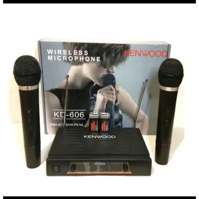 MIC WIRELESS KENWOOD KD 606 MIKROFON MICROPHONE MIK DOBEL DOUBLE TANPA KABEL