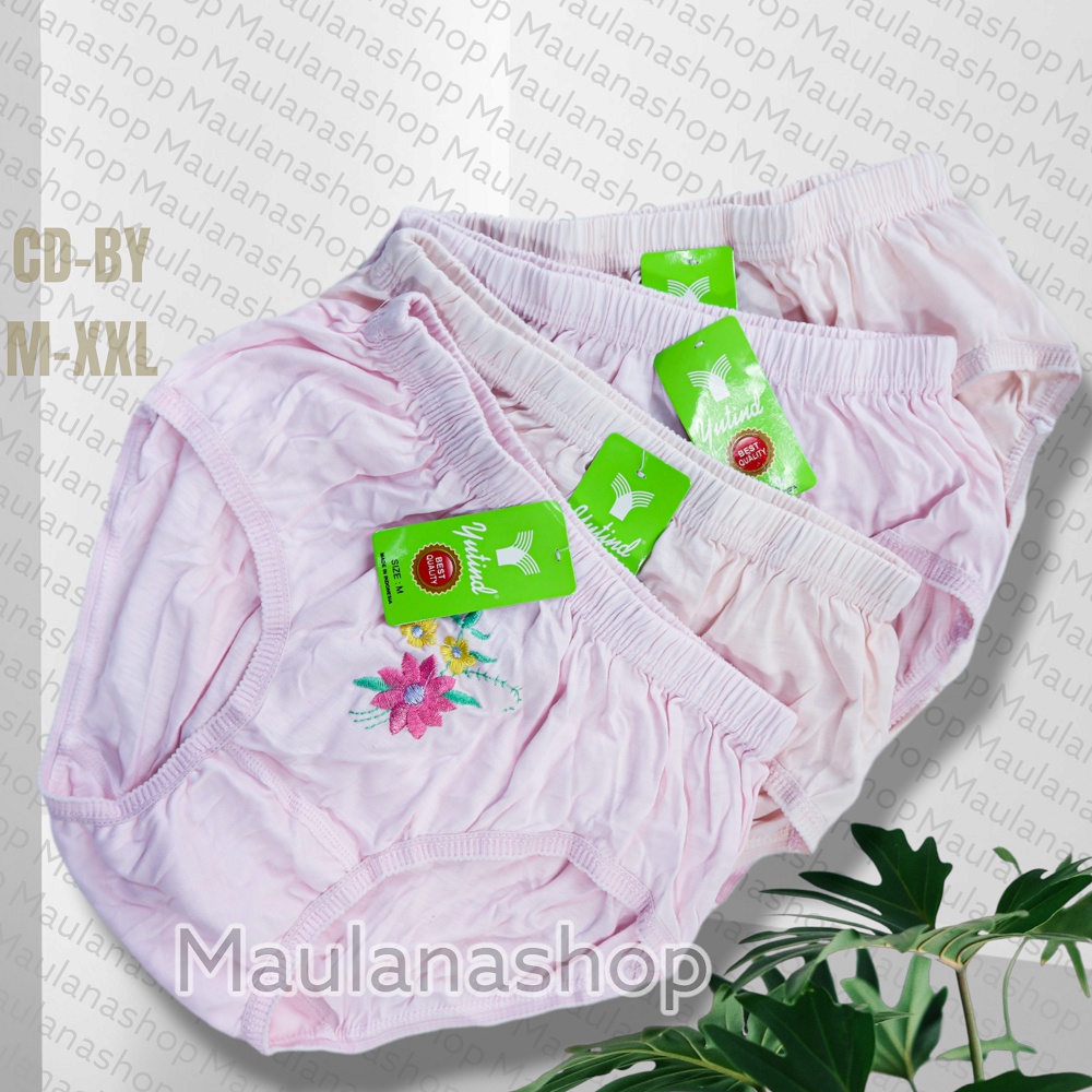Cd wanita yutind bordir | Celana dalam wanita katun murah | Cd yutind BY bordir polos M-XXL