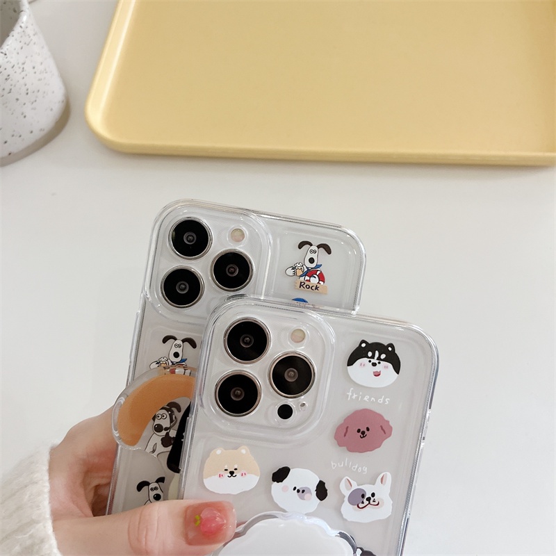 Casing Soft Case Silikon Transparan Motif Anjing Kartun Untuk Iphone 11 / 12 / 13PROMAX / X / XS / XR / XSMAX / 6 / 7 / 8 +