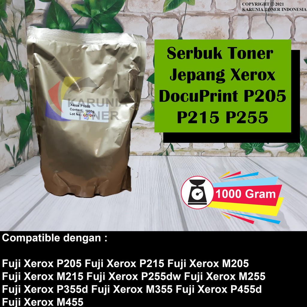 Serbuk Refill Toner Jepang Fuji Xerox Docuprint P205 P215 P255 P355 P455 1KG