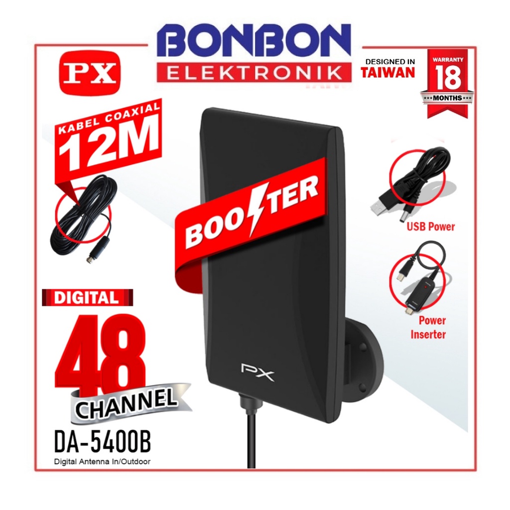 PX Antena TV Indoor/Outdoor Antena Digital Analog + Kabel DA5400B