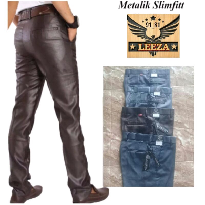 Celana Formal Pria Dasar Mengkilap METALIK Slimfit Formal (CELANA KANTOR MURAH) 27-38