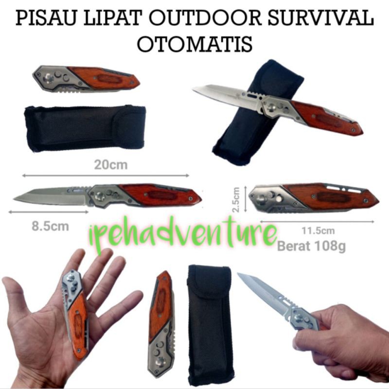 pisau lipat outdoor survival otomatis