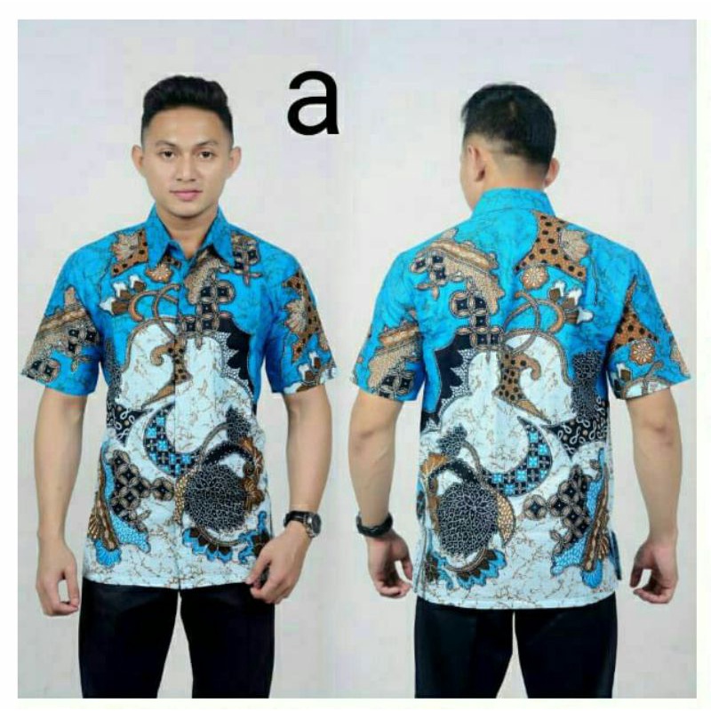 BATIK PRIA LENGAN PENDEK- ATASAN BATIK PRIA MODERN