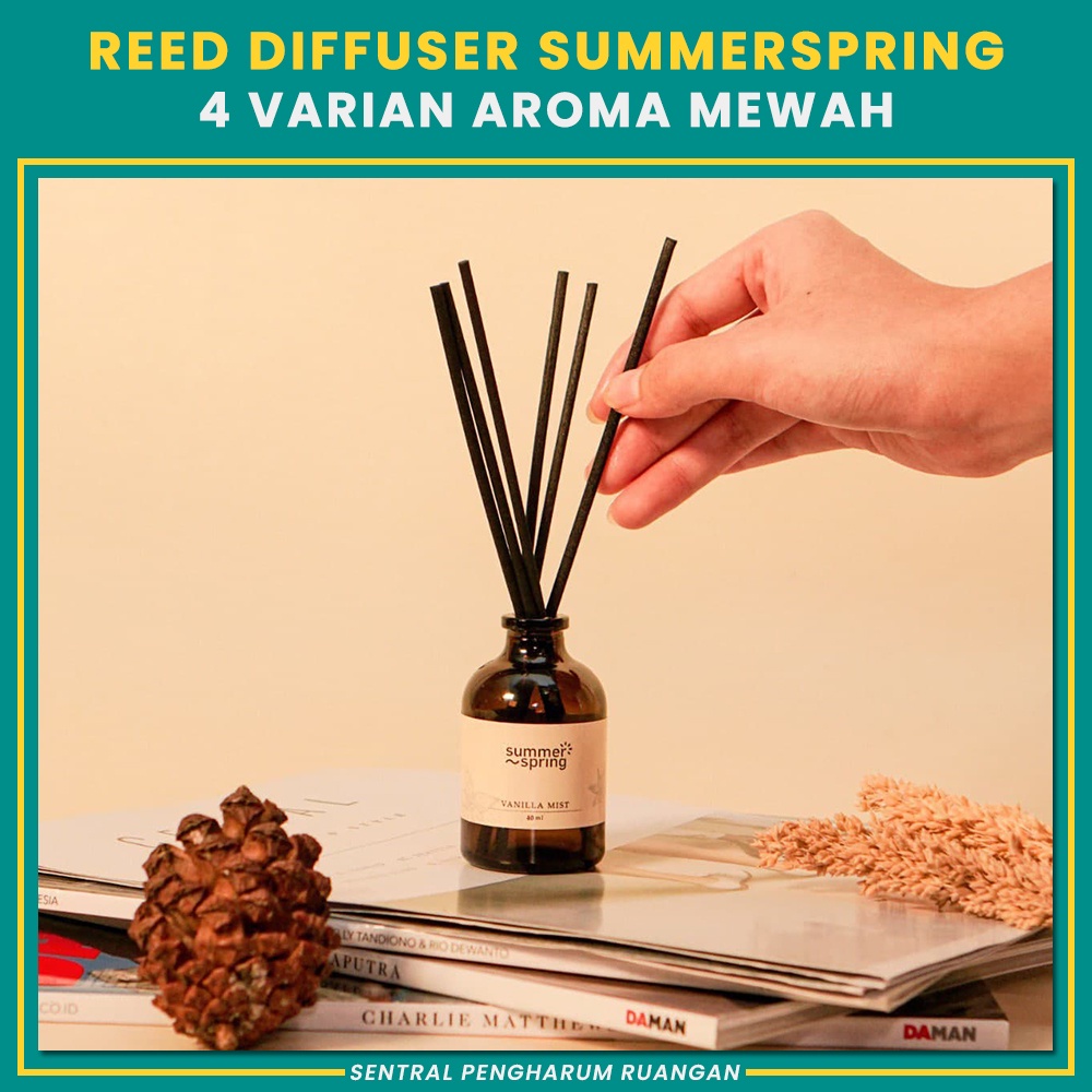 Summerspring Reed Diffuser Aromatherapy Murah Bayfresh Ruangan Diffuser Fiber Stick Reed Diffuser Oi