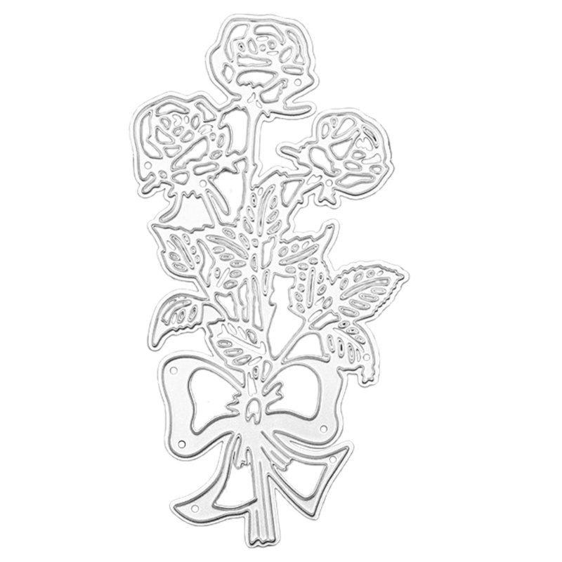 Cetakan Stensil Cutting Dies Motif Daun Dan Bunga Bahan Metal Untuk Scrapbook / Craft DIY