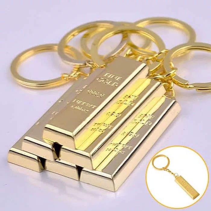 Gantungan Kunci Logam Mulia Emas Murni Antam Keychain Fine Gold Metal