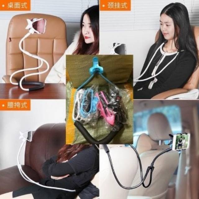 Universal Neck Lazypod Leher Phone Holder Serbaguna