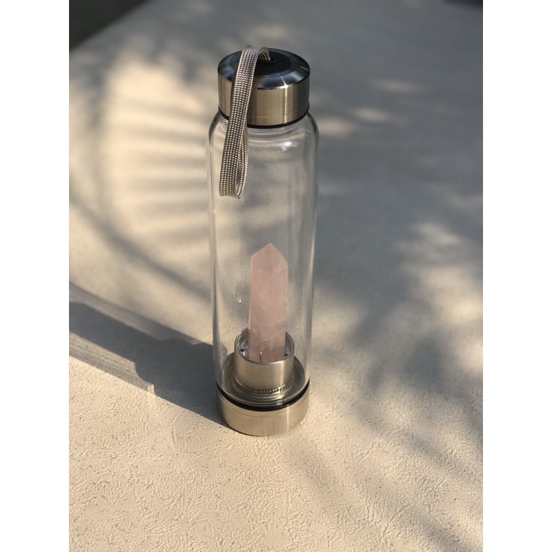 Crystal Water Bottle/Infused Water (Rose Quartz)