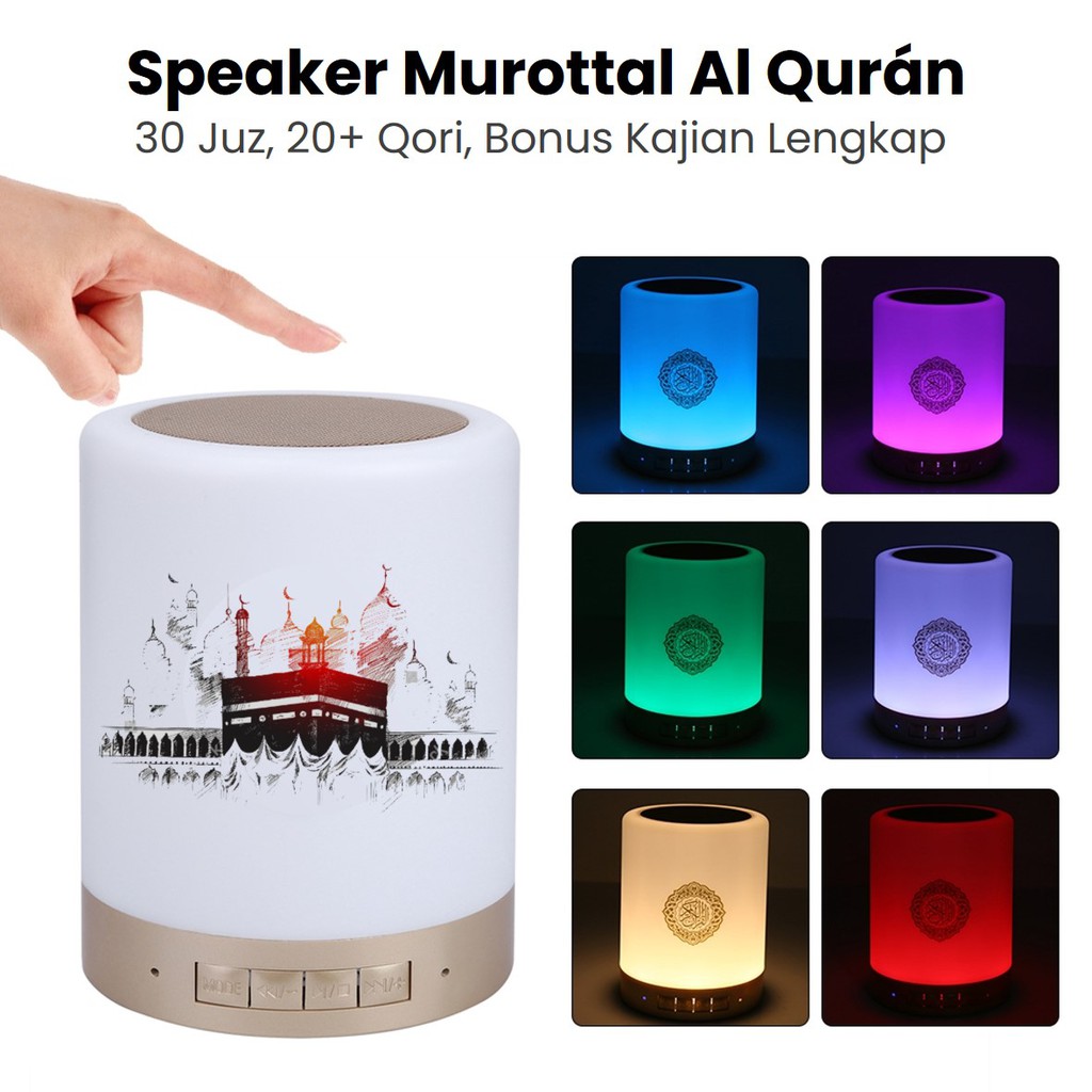 Speaker Quran 30 Juz Lengkap dengan Chip Memory Murottal Alquran - Lampu LED RGB