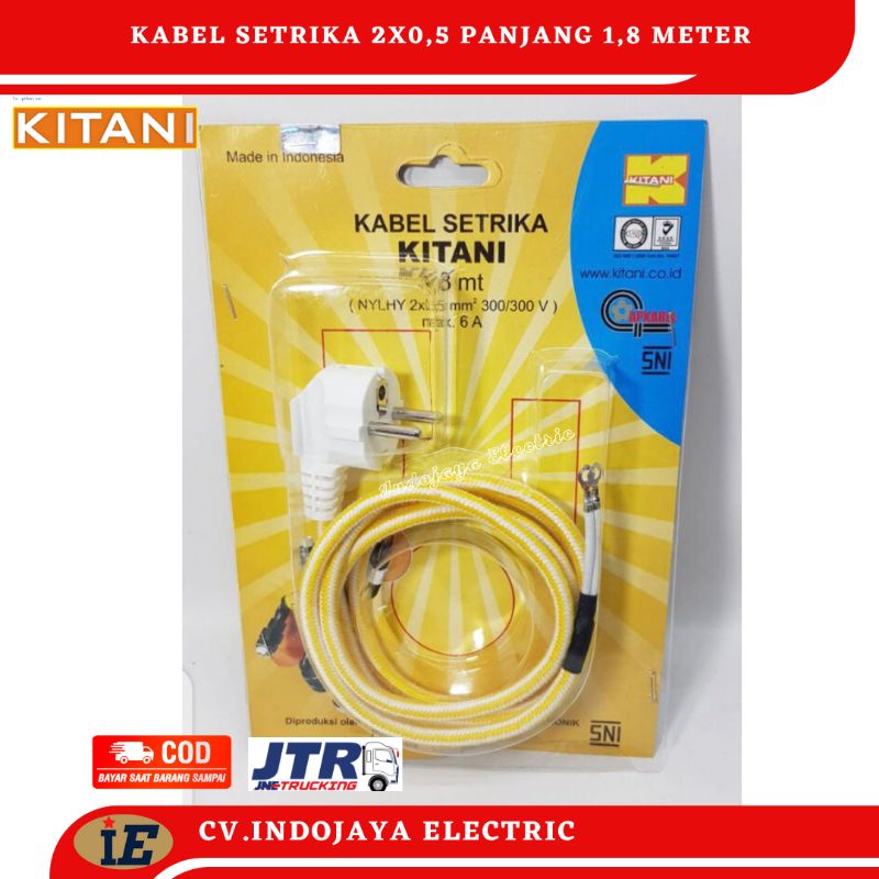 KABEL SETRIKA / GOSOKAN ARDE ISI 2 SNI / Bagus KITANI 1.8m / 1.8 Meter