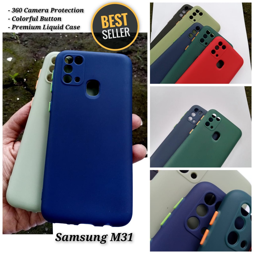 Candy Case Samsung M31 Macaron Colorful Button + 360 Camera Protection Super Hits Bahan Tebal Bagus