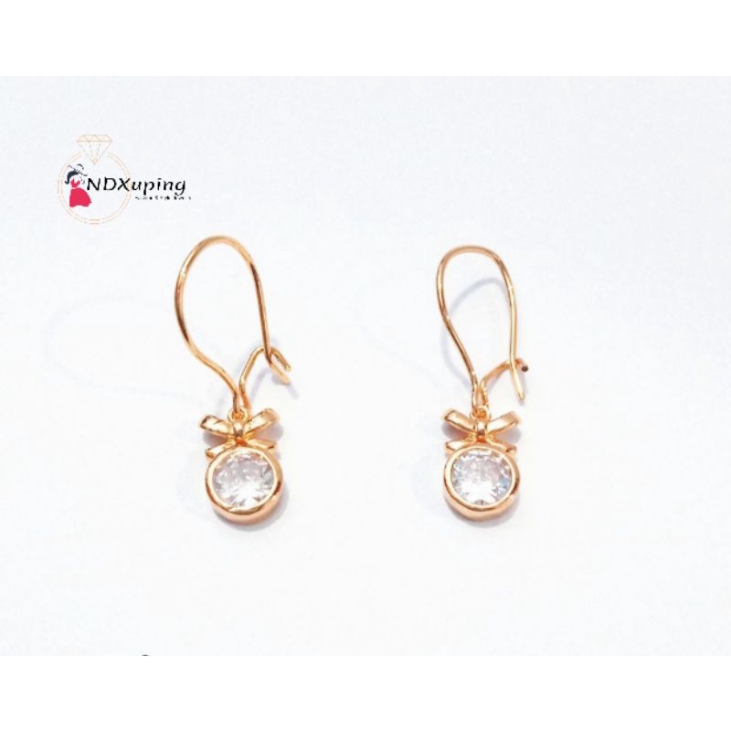 Anting Silver Dan Gold Xuping Permata Pita Perhiasan Fashion 03062201