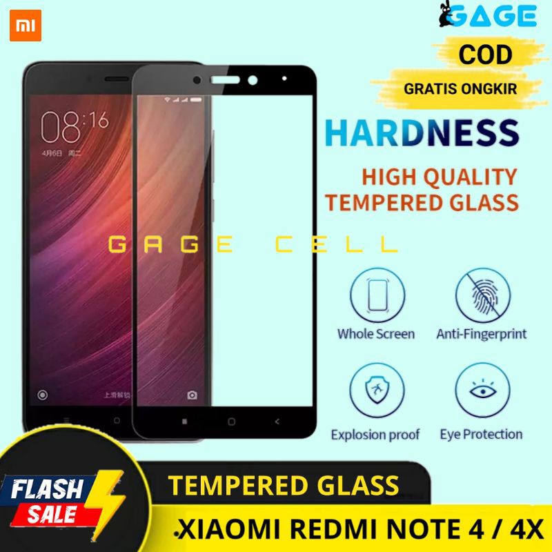 PREMIUM TEMPERED GLASS FULL LAYAR TG ANTI GORES KACA XIAOMI REDMI NOTE 4 4X SCREEN PROTECTOR