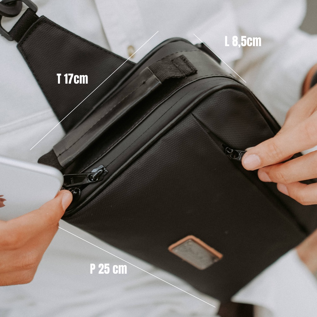 Waistbag Pria Waterproof Original Bahan Polyester Bimo - Eclipse B-Series Mokamula