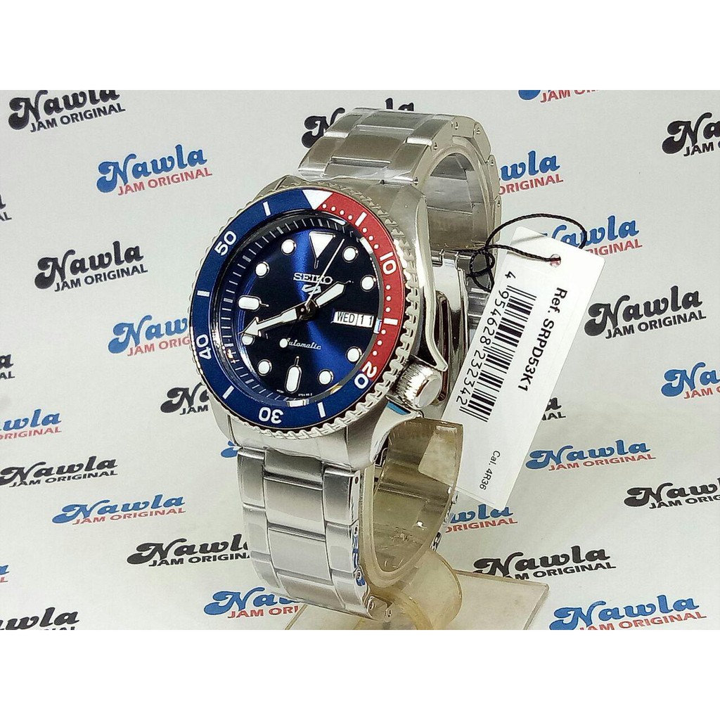 Seiko 5 Sports SRPD53K1 Automatic Pepsi - Jam Tangan Pria SRPD53