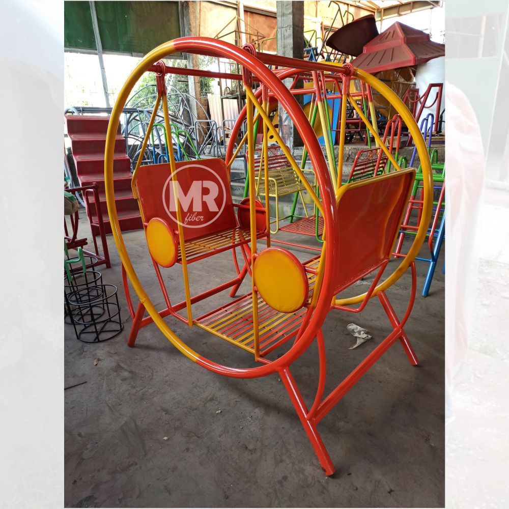 Ayunan anak besi bulat ayunan dobel double berhadapan 4 orang