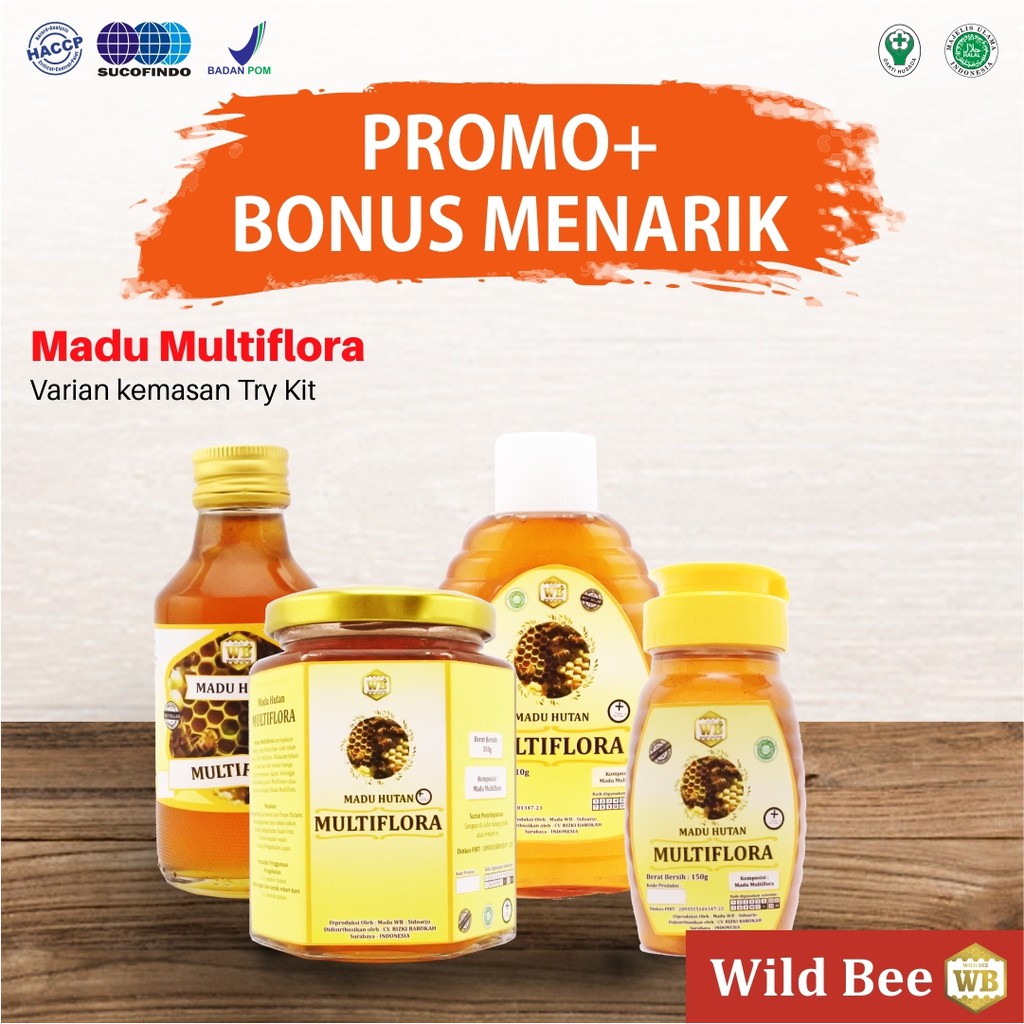 

Madu Multiflora Kemasan Kecil / Lebah Apis Melifera - Garansi Murni & Asli 100%