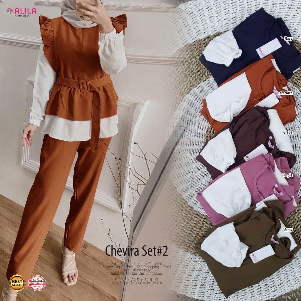 CHEVIRA SET#2 NIYAMA SET ld 105cm BY ALILA setelan kerja kantor kuliah dewasa wanita